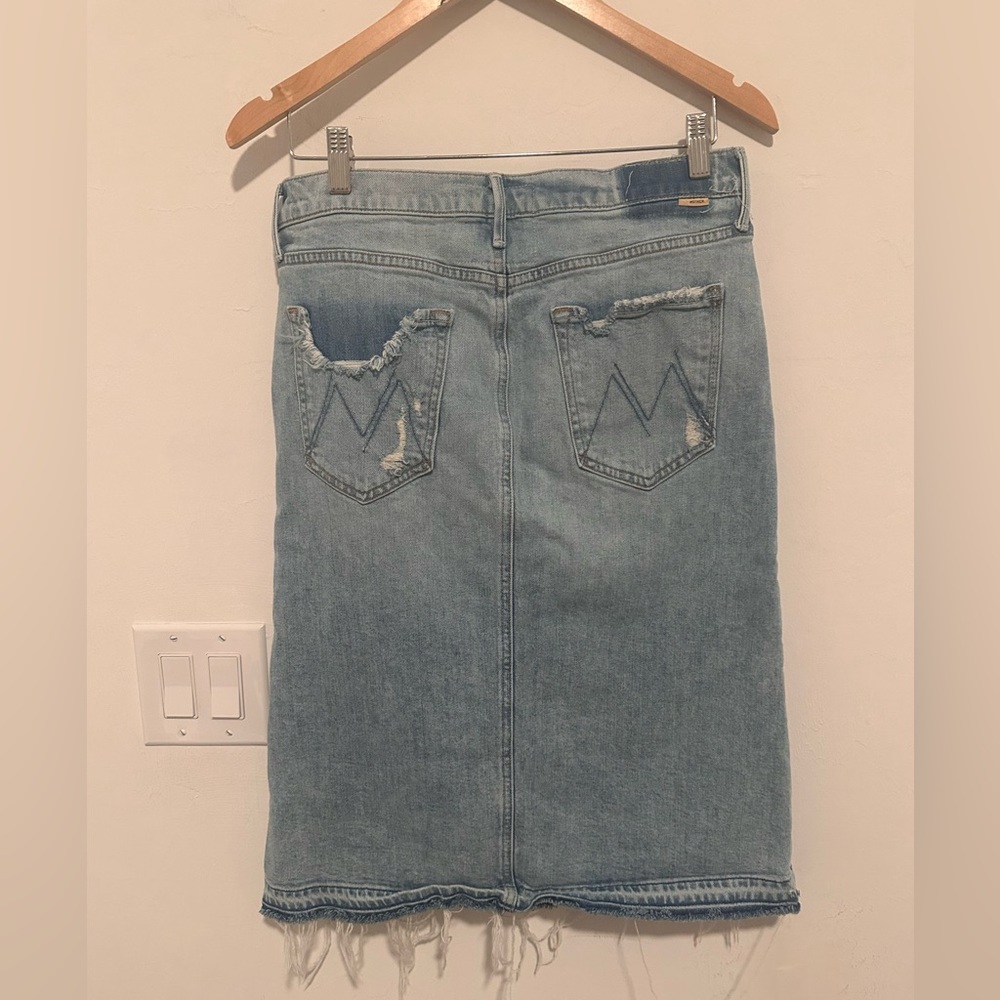MOTHER Light Blue Denim Midi Skirt - Picture 4 of 10